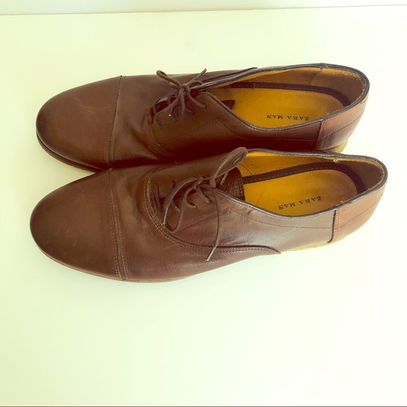 Zara Other - Zara Man Brown Leather Dress Shoes Sz 44